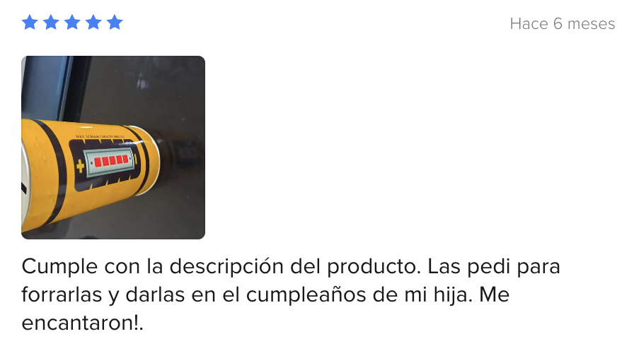 Reseña de cliente sobre productos AMSI
